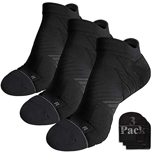Hylaea Mens Sports Socks, Running Socks Women No Show No Blister, Moisture Wicking Coolmax Breathable socks for Athletic Workout Walking Golf Black Medium - Image 1