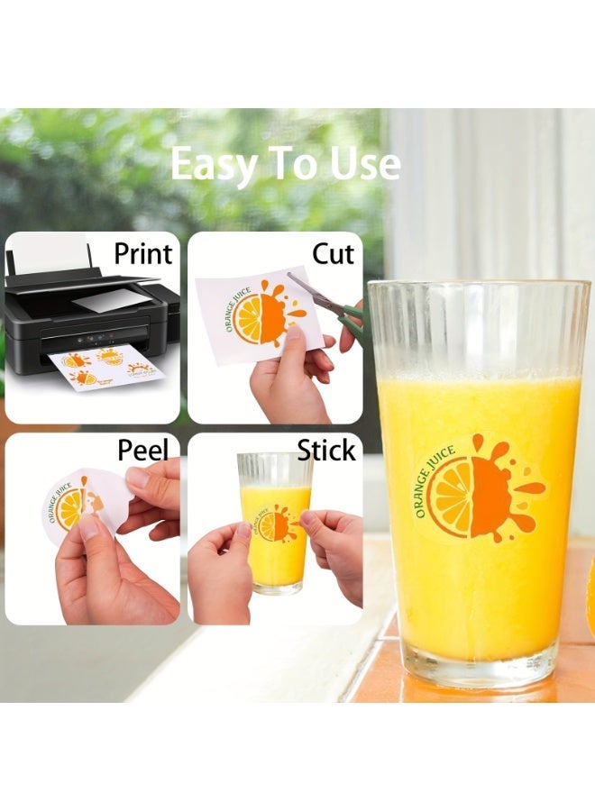 ESHANG Printable Clear Vinyl Sticker Paper for Inkjet Printer, A4 20 Sheets, Waterproof Transparent Sticker Paper for DIY Crafts, Labels, Decals - Image 3