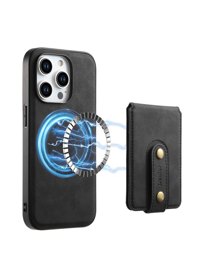 Denior Case For iPhone 14 Plus D14 NK Retro Pattern MagSafe Magnetic Card Holder Leather Phone Case - Image 4