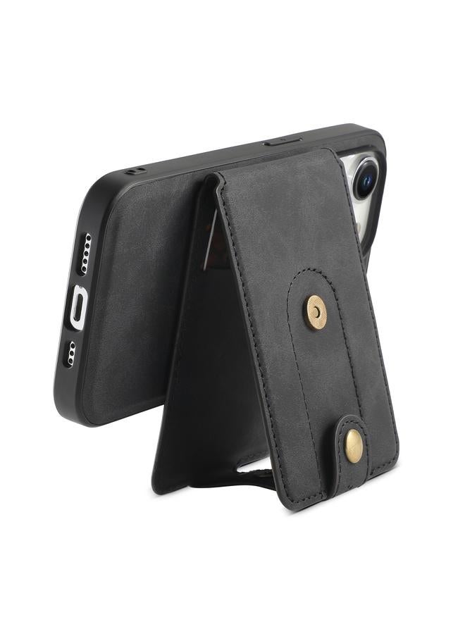 Denior Case For iPhone 14 Plus D14 NK Retro Pattern MagSafe Magnetic Card Holder Leather Phone Case - Image 5
