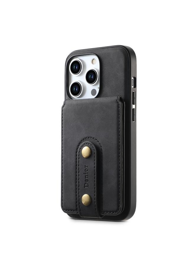 Denior Case For iPhone 14 Plus D14 NK Retro Pattern MagSafe Magnetic Card Holder Leather Phone Case - Image 3