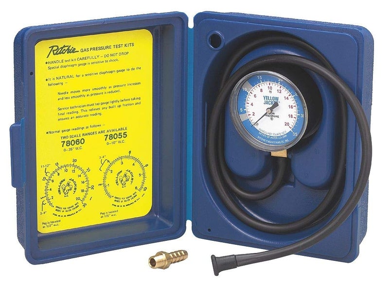 YELLOW JACKET 78060 Complete Gas Pressure Test Kit, 0-35"Wc - Image 3