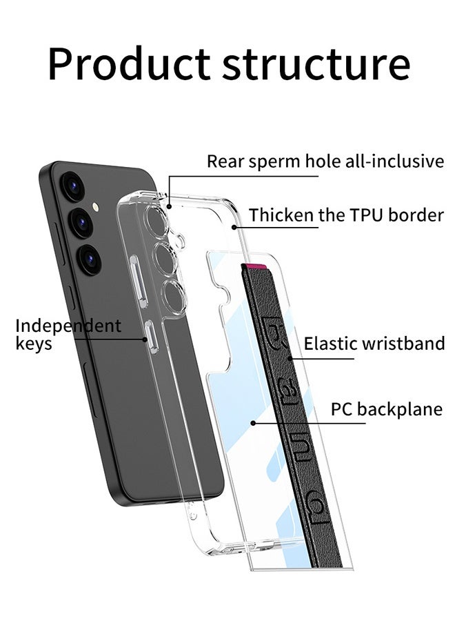 DUNISO Samsung Galaxy S24 Ultra Phone Case Full Body Protective Phone Cover Anti-fall Anti-fingerprint Phone Case with Wristband for Samsung Galaxy S24 Ultra 5G Phone Case  - Image 3