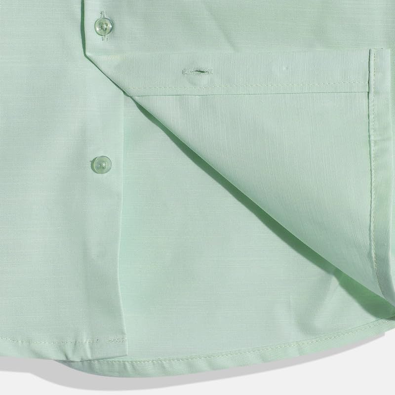 CHARCHIT Boys Cotton Regular Fit Plain Full Sleeves Casual Shirt - SeaGreen - Image 5