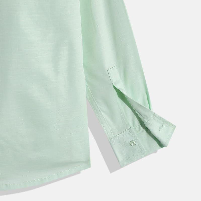 CHARCHIT Boys Cotton Regular Fit Plain Full Sleeves Casual Shirt - SeaGreen - Image 4