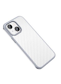 Case For iPhone 14 Plus Carbon Fiber Textured Shockproof Metal + TPU Frame Case