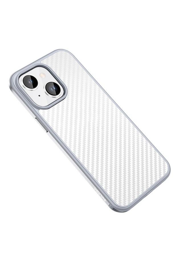 SULADA - Case For iPhone 14 Plus Carbon Fiber Textured Shockproof Metal + TPU Frame Case - Image 1