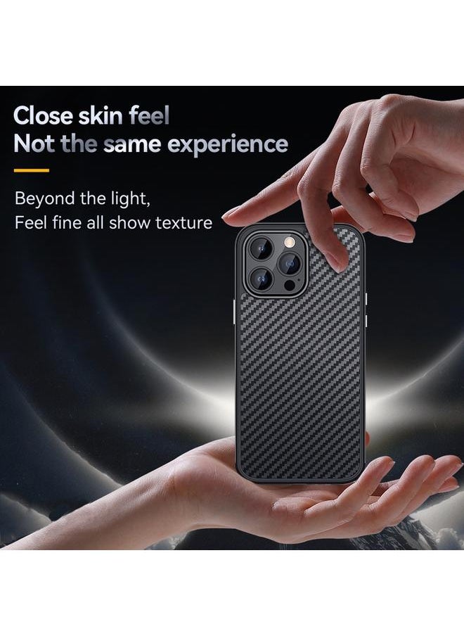 SULADA - Case For iPhone 14 Plus Carbon Fiber Textured Shockproof Metal + TPU Frame Case - Image 1