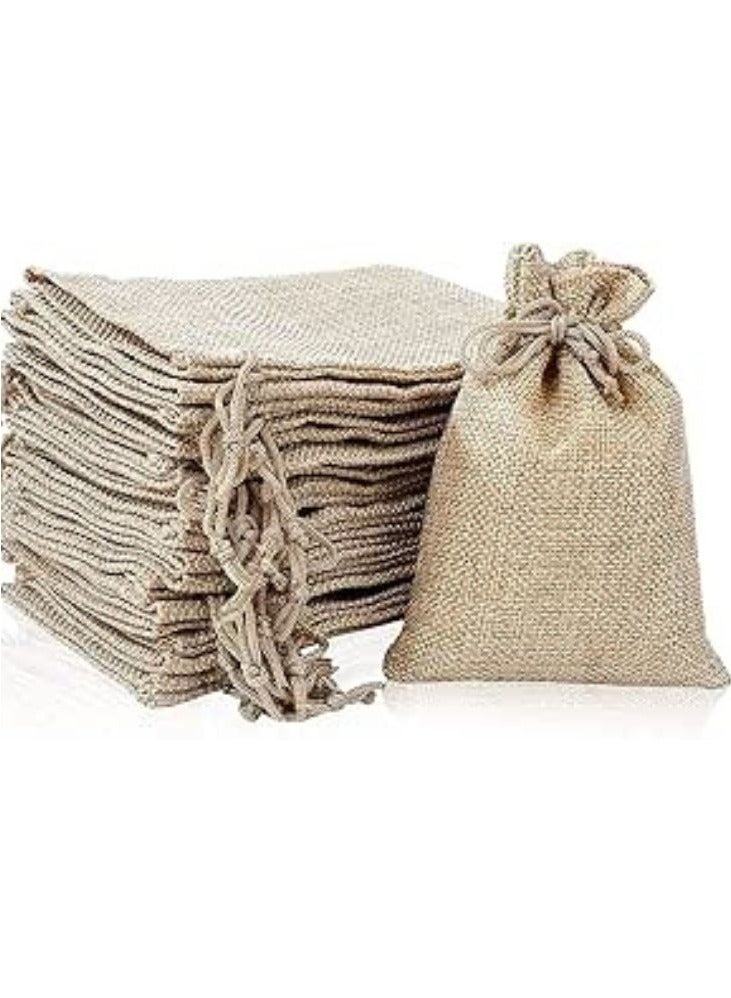 MARKQ Burlap Bags with Drawstring 25 x 35 Hessian Jute Bags for Birthday Gifts, Wedding Party Favors, Candy and Jewelry Pouches [Pack of 12]  - Image 1