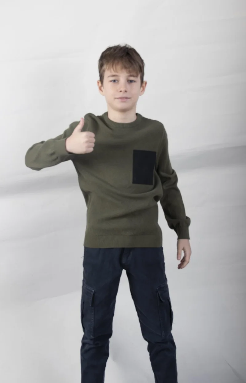 الكسندر جاردي Pocket Detailed Child Knitwear SWEATER(C22-18937)