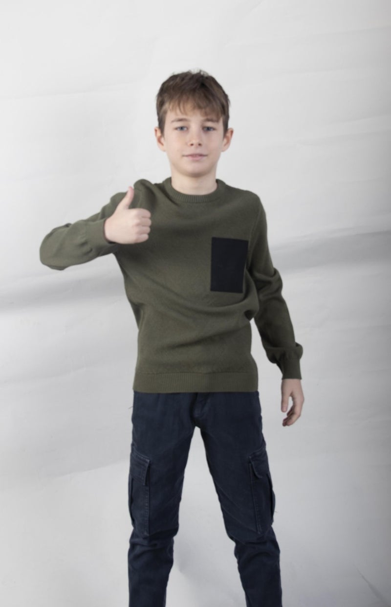 Pocket Detailed Child Knitwear SWEATER(C22-18937)