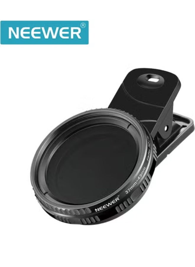 NEEWER 37mm Clip On ND2-ND400 Phone Lens ND Filter Kit: Adjustable Neutral Density Filter with Phone Clip Compatible with iPhone 14/14Pro/14Pro Max Samsung Android Smartphones iPad and More - Image 3