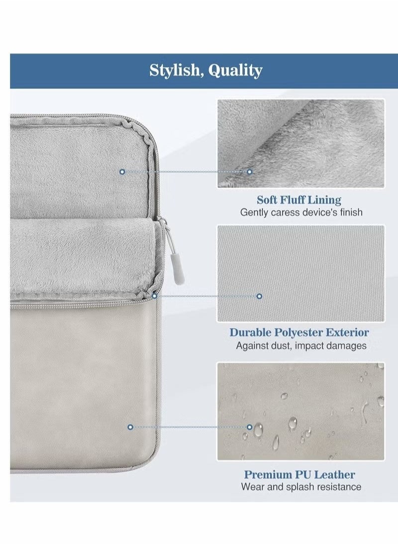 Generic - 9-11 Inch Tablet Sleeve Bag Carrying Case for iPad Pro 11 2021-2018, Air 5/4 10.9, 10.2, Galaxy Tab A8 10.5/Tab S8 11", Surface Go 2/1, Protective with Pocket, Light Gray - Image 1