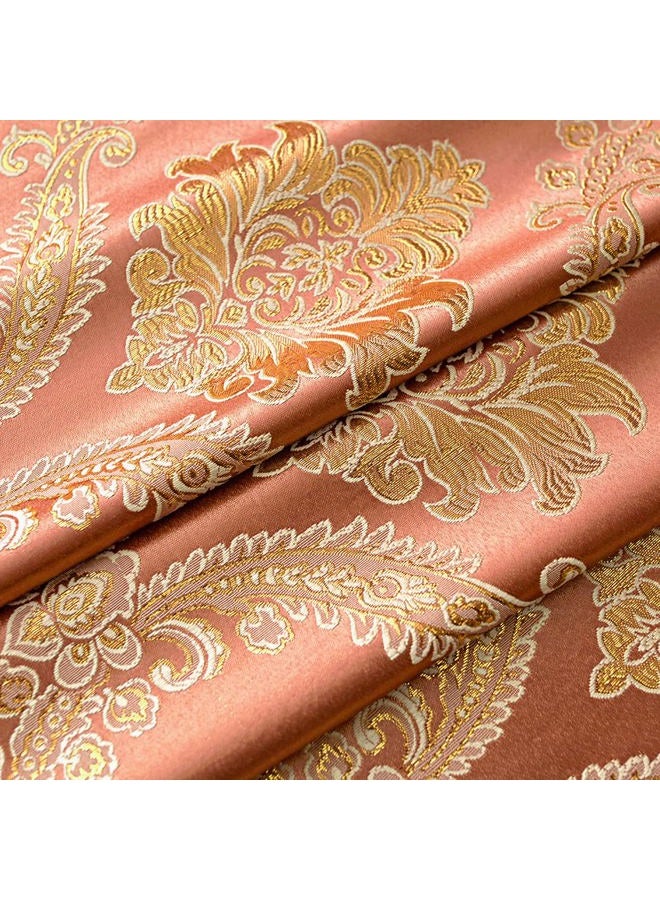 ELKCA Gold Jacquard Valance for Living Room Damask Kitchen Damask 1 Panel - Image 4