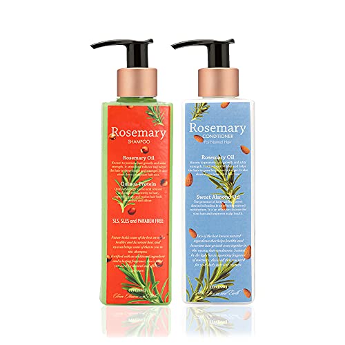 Nyassa Rosemary Shampoo + Conditioner fortified with Rosemary essential oil and Quinoa protein ideal for dry and damaged hair (250+265ml) - Image 1