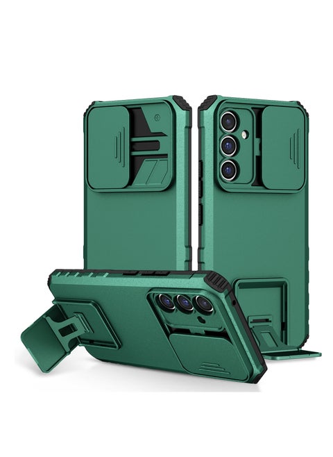 Samsung Galaxy A54 5G Green Mobile Phone Case Cover, Innovative Telescopic Bracket, Sliding Protection Camera Window, Bumper Shockproof Phone Back Cover