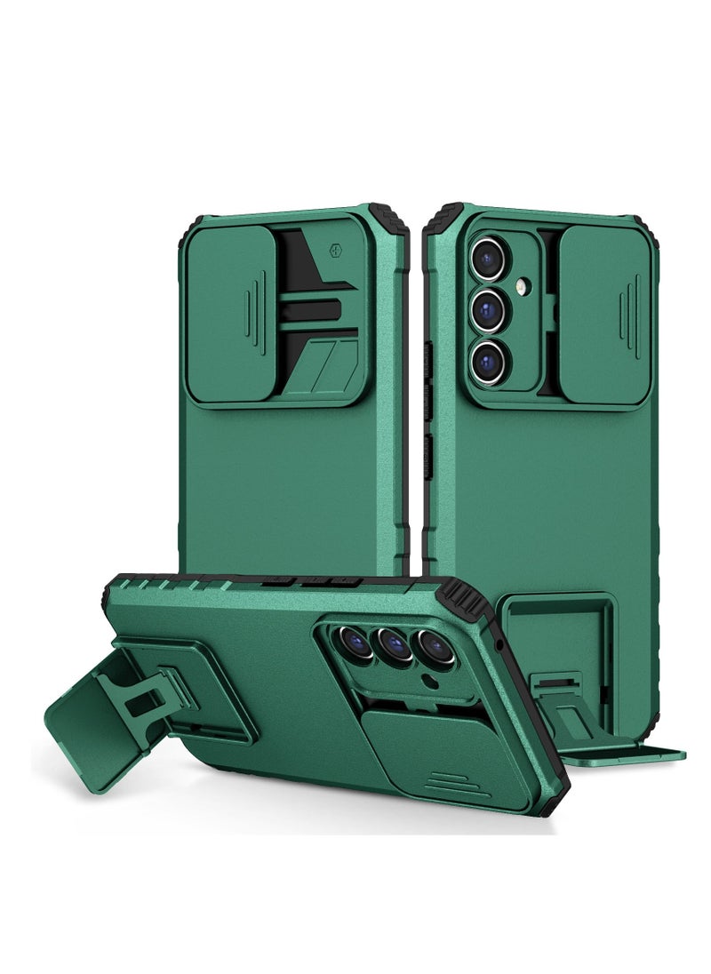 Samsung Galaxy A54 5G Green Mobile Phone Case Cover, Innovative Telescopic Bracket, Sliding Protection Camera Window, Bumper Shockproof Phone Back Cover