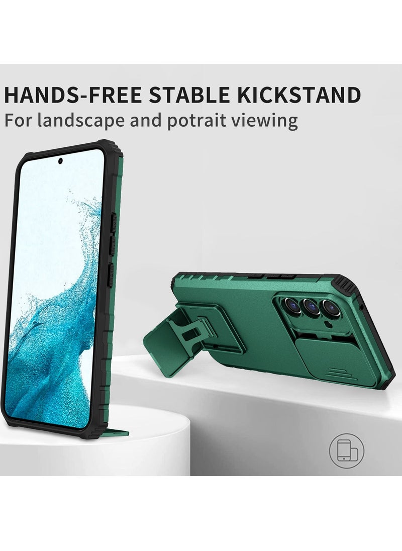 Samsung Galaxy A54 5G Green Mobile Phone Case Cover, Innovative Telescopic Bracket, Sliding Protection Camera Window, Bumper Shockproof Phone Back Cover