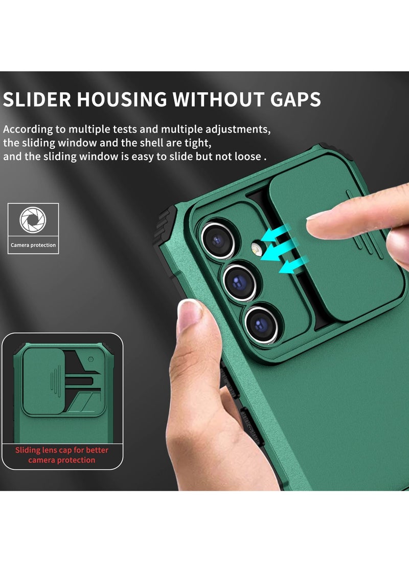 Samsung Galaxy A54 5G Green Mobile Phone Case Cover, Innovative Telescopic Bracket, Sliding Protection Camera Window, Bumper Shockproof Phone Back Cover