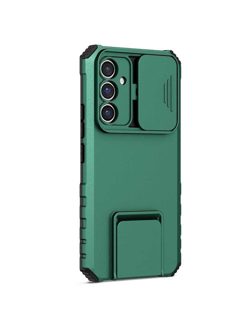 Samsung Galaxy A54 5G Green Mobile Phone Case Cover, Innovative Telescopic Bracket, Sliding Protection Camera Window, Bumper Shockproof Phone Back Cover
