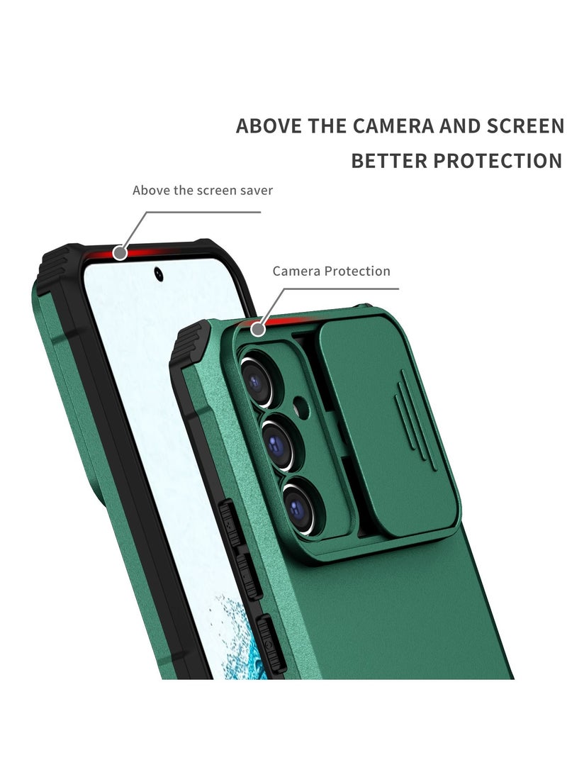 Samsung Galaxy A54 5G Green Mobile Phone Case Cover, Innovative Telescopic Bracket, Sliding Protection Camera Window, Bumper Shockproof Phone Back Cover