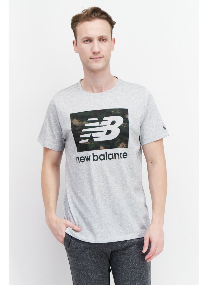 New Balance Men Sportswear Fit Short Sleeve Outdoor T-Shirt, Grey  - Image 1