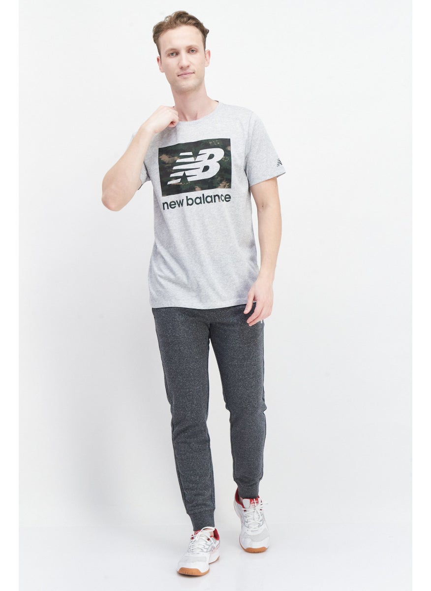 New Balance Men Sportswear Fit Short Sleeve Outdoor T-Shirt, Grey  - Image 3