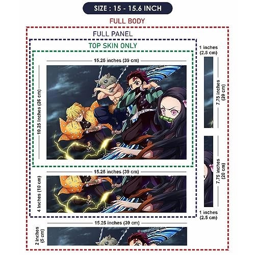 Finearts Full Body Laptop Skin Upto 15.6 inch Sticker Compatible for Dell/HP/Lenovo/Acer/Sony All Laptop Size Upto 14 to 15.6 Inch - Anime Demon Slayer DS1 - Image 5