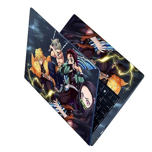 Finearts Full Body Laptop Skin Upto 15.6 inch Sticker Compatible for Dell/HP/Lenovo/Acer/Sony All Laptop Size Upto 14 to 15.6 Inch - Anime Demon Slayer DS1 - Image 1