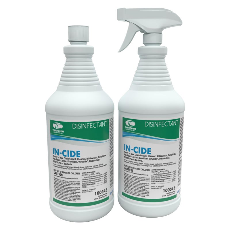 Theochem Laboratories in-Cide Multi Surface Fresh Disinfectant Cleaner (1 Quart) 2 Pack - Image 1