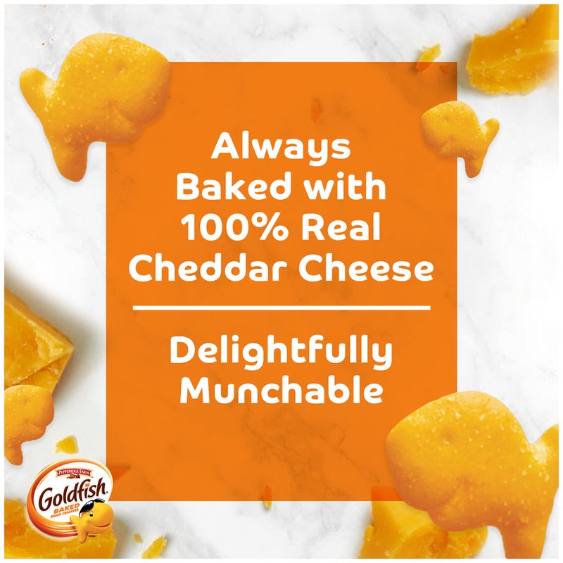 Goldfish Cheddar Cheese Crackers, Baked Snack Crackers, 1 oz On-the-Go Snack Packs, 9 Count Tray - Image 2