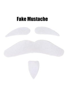 klarako Funny Fake Mustaches Eyebrows, Party Halloween Christmas Lively Fake Costume Beard, Festive Performance Cosplay Self Adhesive Novelty Mustache, White  - Image 2