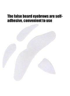 klarako Funny Fake Mustaches Eyebrows, Party Halloween Christmas Lively Fake Costume Beard, Festive Performance Cosplay Self Adhesive Novelty Mustache, White  - Image 3