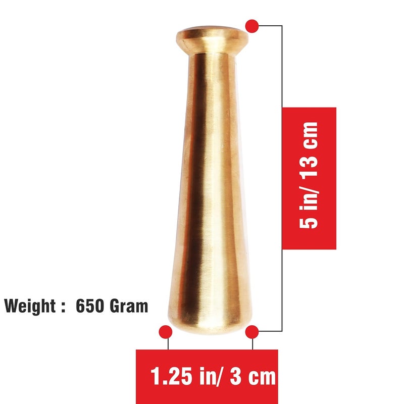 Pure Source India Antique Brass Mortar and Pestle 4 inch Ancient Brushed Cow Embossed Okhli Metal Herb Grinder for Crushing Pills Herbs Vegetables Dry Fruits - Image 3