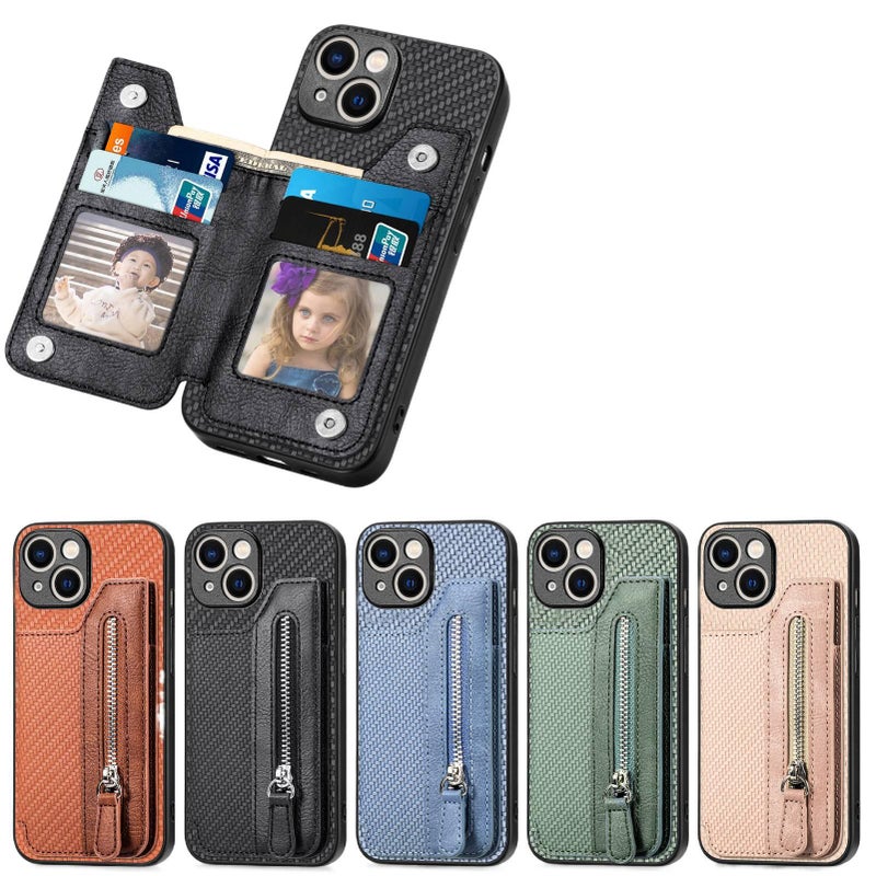 غطاء واقي بTPU لـ iPhone 17 / 17 Air / 17 Pro / 17 Pro Max مع حامل بطاقات وحماية من السقوط مع مقاوم للصدمات مع حامل قائم مع مغناطيس قوي باللون بني مغناطيسي بوظيفة حامل من مادة TPU - ModaStar - Image 2