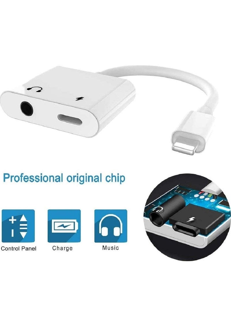 إيف [معتمد من Apple MFi] لمحول سماعة رأس iPhone 3.5 ملم ومقسم 2 في 1 Lightning إلى 3.5 ملم AUX شاحن سماعة رأس صوت لهاتف iPhone 11/XS/XR/X/8 7 6/iPad iPod يدعم مزامنة المكالمات والتحكم في الموسيقى - Image 4