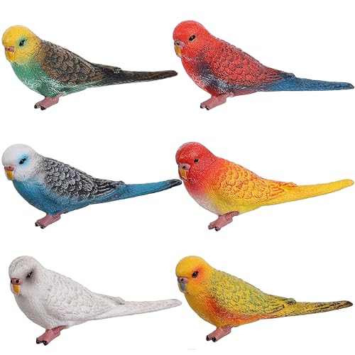 JOKFEICE Birds Figures - 6pcs Realistic ParrotToys Animal Figures Set - Simulated Plastic Animal Models Toys Kids Educational Toys for Boys and Girls - Image 1