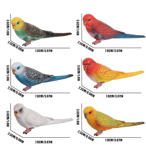 JOKFEICE Birds Figures - 6pcs Realistic ParrotToys Animal Figures Set - Simulated Plastic Animal Models Toys Kids Educational Toys for Boys and Girls - Image 2