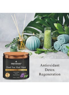 First Botany First Botany, 100% Natural Mineral-Infused Dead Sea Mud Mask 8.8oz Stem Cells Facial Treatment Skin Cleanser Pore Reducer Anti Aging Acne Treatment Blackhead Remover Cellulite & Natural Moisturizer  - Image 4