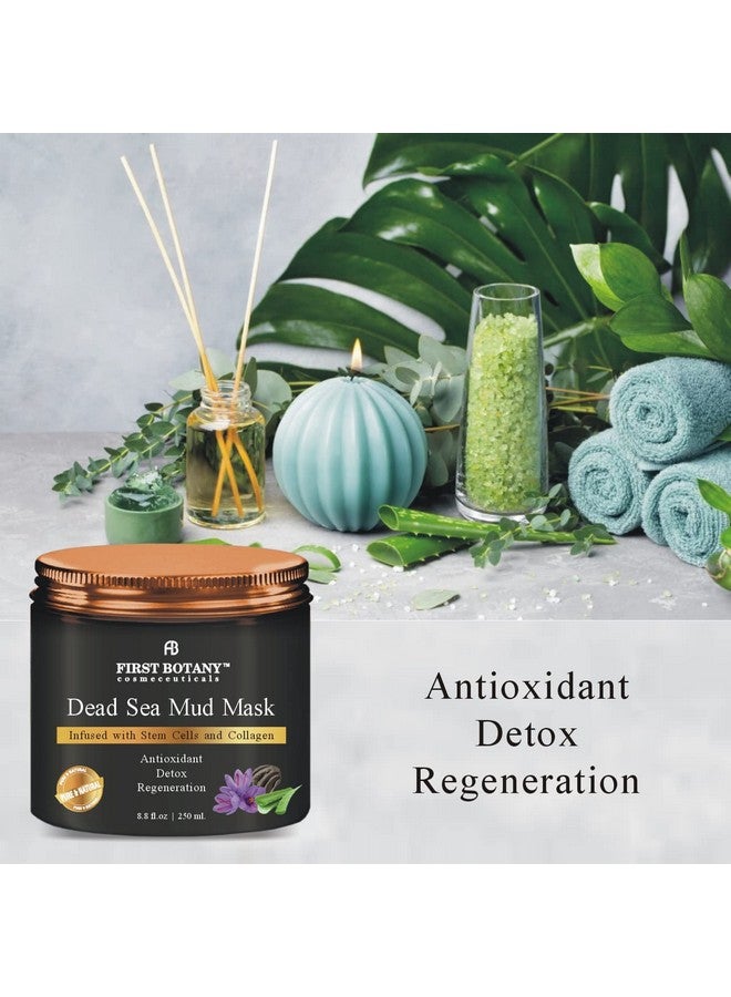 First Botany, 100% Natural Mineral-Infused Dead Sea Mud Mask 8.8oz Stem Cells Facial Treatment Skin Cleanser Pore Reducer Anti Aging Acne Treatment Blackhead Remover Cellulite & Natural Moisturizer - Image 4