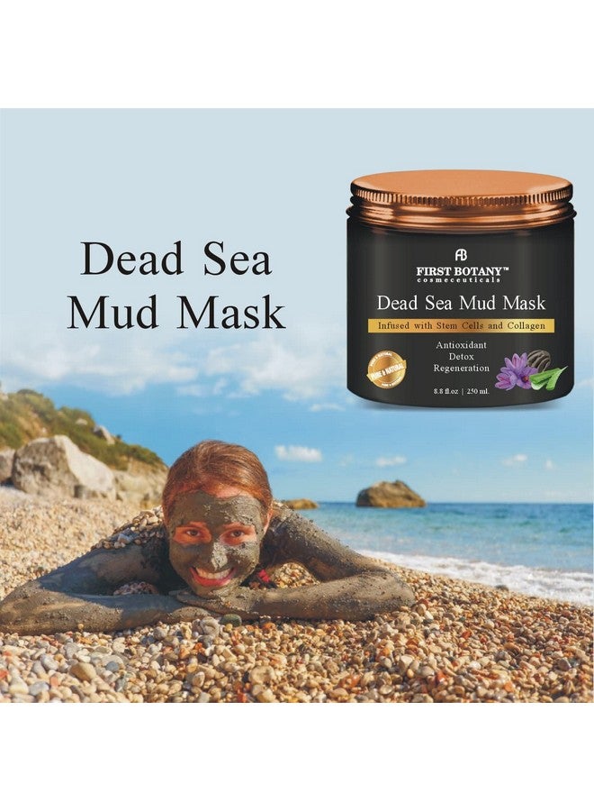 First Botany, 100% Natural Mineral-Infused Dead Sea Mud Mask 8.8oz Stem Cells Facial Treatment Skin Cleanser Pore Reducer Anti Aging Acne Treatment Blackhead Remover Cellulite & Natural Moisturizer - Image 3