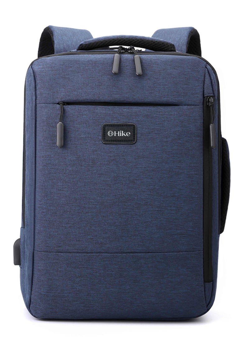هايك Hike Unisex Slim Laptop Backpack 16-inch Water Resistant Shoulder Daypack with Built in USB Port for Travel/Business/College/School, HK911-BLUE - Image 2