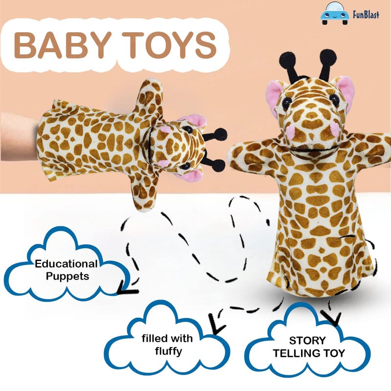 FunBlast Hand Puppets for Kids - Soft Hand Puppets for Kids, Story Telling Puppet for Kid, Plush Animals Hand Puppet Toys, Fun Play Learning Toys - Multicolor (Giraffe) - Image 2