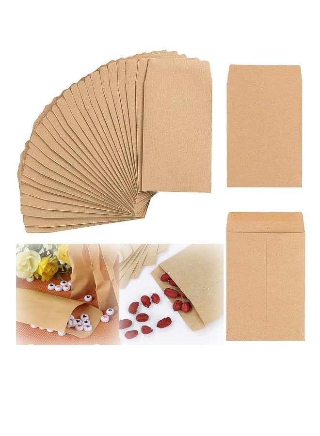 Generic 100 Pack Kraft Coin Envelopes, Small Parts Envelopes Kraft Seed Envelopes Stamps Storage Packets Envelopes for Home Garden, Office or Wedding Gift(3.23"×4.53") Small  - Image 1