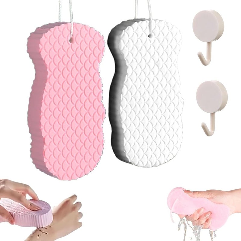 Magic Exfoliating Bath Sponge Super Soft Reusable 2 Pcs For Face And Body - Image 1