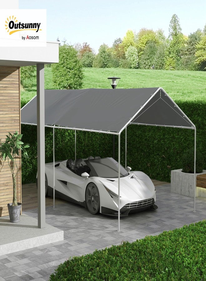 Outsunny 10' x 20' Carport Replacement Top Canopy Cover, UV Resistant and Water Resistant Car Port Portable Garage Tent Cover with Ball Bungee Cords, Dark Gray, Only Cover - Image 2