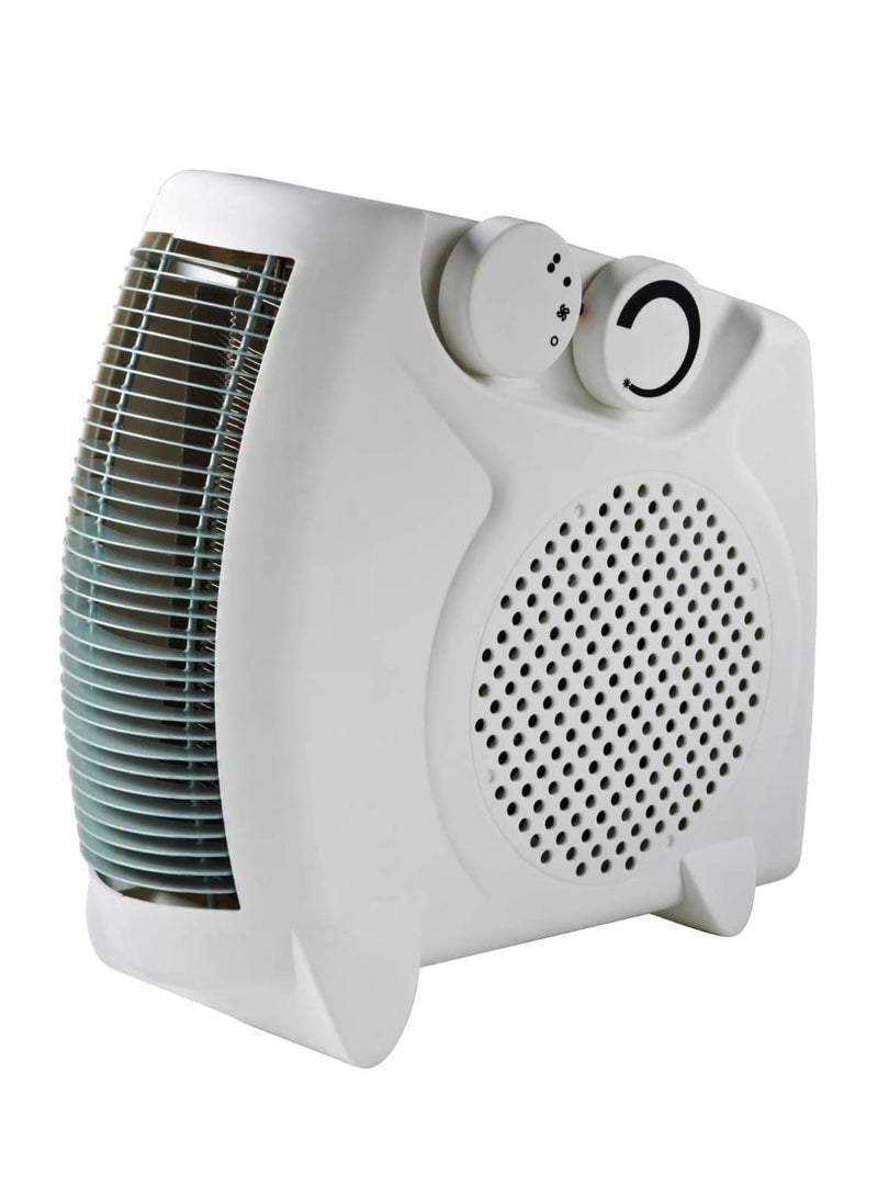 Portable Fan Heater with Overheat Protection, Adjustable Thermostat, 2 Heating Levels, Cool & Warm Wind Modes, Automatic Safety Shut-Off, and Power Indicator Light for Home & Office  - Image 1