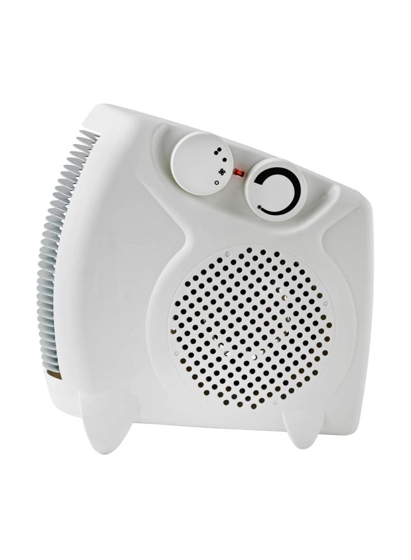 Portable Fan Heater with Overheat Protection, Adjustable Thermostat, 2 Heating Levels, Cool & Warm Wind Modes, Automatic Safety Shut-Off, and Power Indicator Light for Home & Office  - Image 2