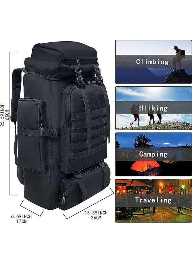 Arabest - 80L Camping Hiking Military Tactical Backpack, Adjustable Water Resistant Large Capacity Travel Daypacks Outdoor Rucksack - Image 1