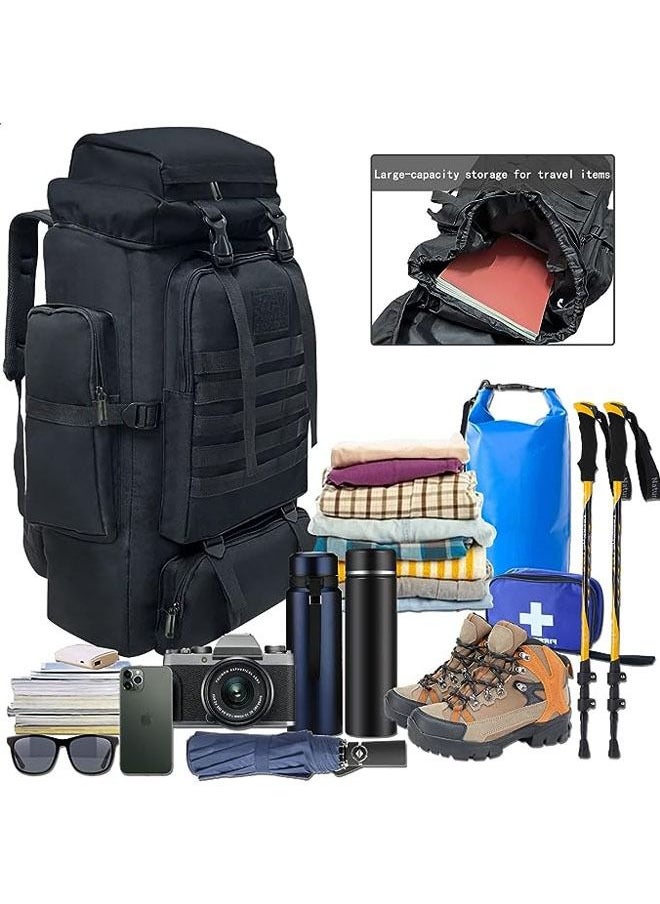 Arabest - 80L Camping Hiking Military Tactical Backpack, Adjustable Water Resistant Large Capacity Travel Daypacks Outdoor Rucksack - Image 1